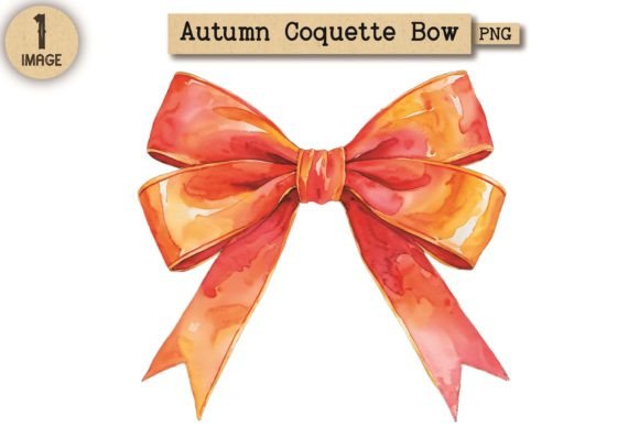 Autumn Coquette Bow PNG Clipart 12: A Versatile Design for Creative Expression