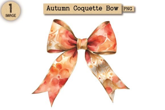 Autumn Coquette Bow PNG Clipart 21: A Versatile Design for Creative Expression