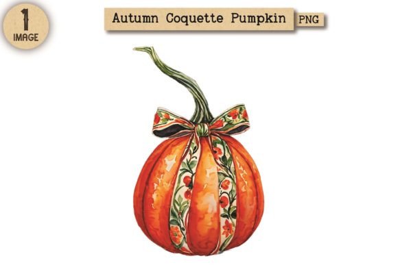 Autumn Coquette Pumpkin PNG Clipart 15: A Versatile Fall Design for Creative Projects