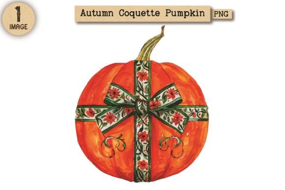 Autumn Coquette Pumpkin PNG Clipart 4