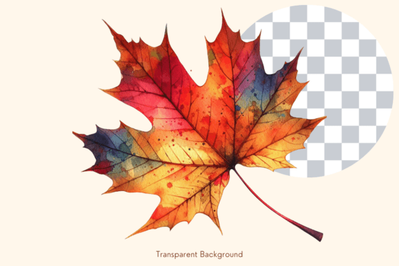 Autumn Leaf Watercolor Clipart, Fall