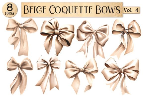 Beige Coquette Bow Bundle Vol. 4