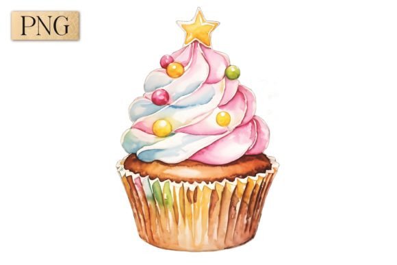 Christmas Cupcake PNG Clipart 5: A Festive Addition to Your Creative Projects