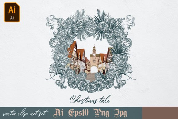 Christmas Tale Vector Clip Art Set