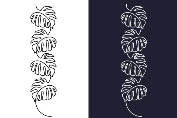 Continuous Line Drawing of Monstera