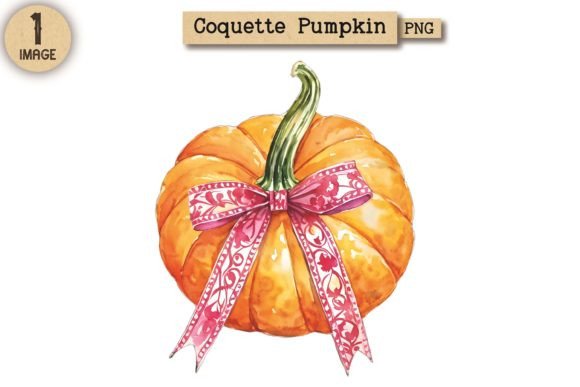 Coquette Pumpkin PNG Clipart 8: A Versatile Fall Design for Creative Projects