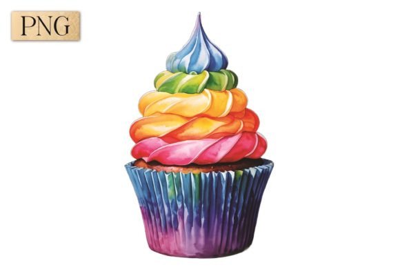 Cupcake Watercolor PNG Clipart 5