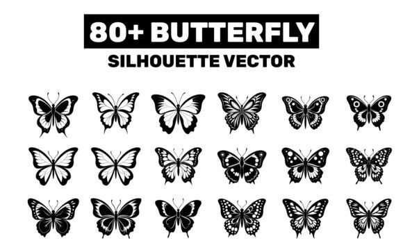 Elegant Butterfly Silhouette Set for Creative Projects