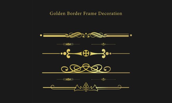 Elegant Golden Border Frame Ornaments