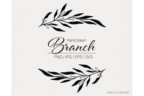 Floral Border Svg Hand Drawn Branches