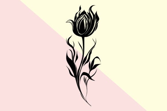 Flower Tattoo Silhouette 2: A Versatile Design for Creative Projects
