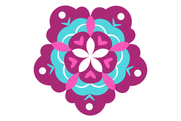 Flowers Icon. Retro Flower Clip Art, Cut