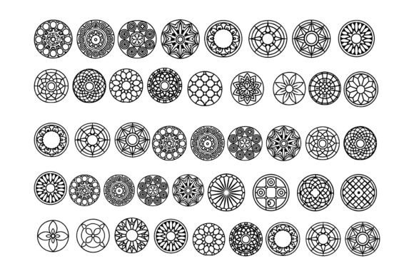 Geometric Radial Icons Black Vector SVG