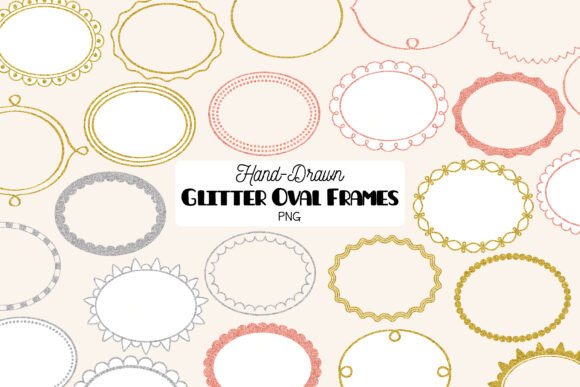 Glitter Oval Frames Hand Drawn Border: Elevate Your Creative Projects