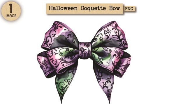 Halloween Coquette Bow PNG Clipart 13: A Versatile Design for Creative Expression
