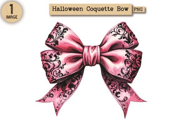 Halloween Coquette Bow PNG Clipart 34: A Versatile Design for Creative Projects