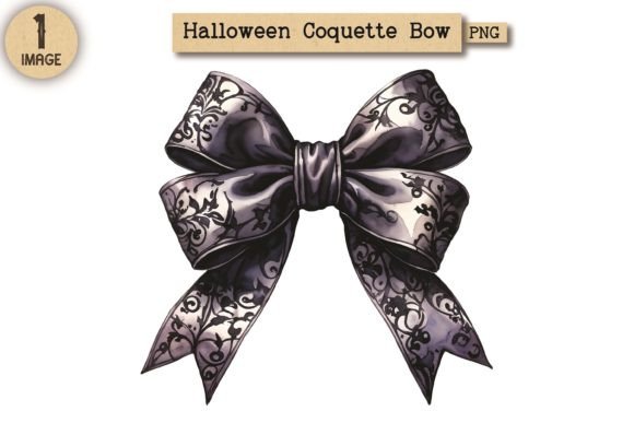 Halloween Coquette Bow PNG Clipart 41