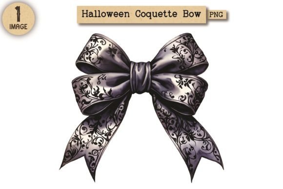 Halloween Coquette Bow PNG Clipart 42