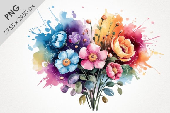 Heart-Shaped Floral Watercolor Clipart: A Versatile Creative Resource