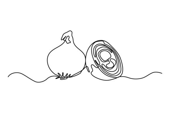 Onion Slice One Continuous Line