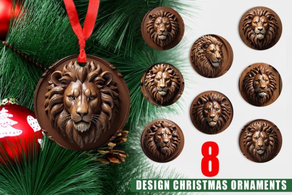 Ornament 3D Carved Lion: A Versatile Design for Creative and Commercial Use