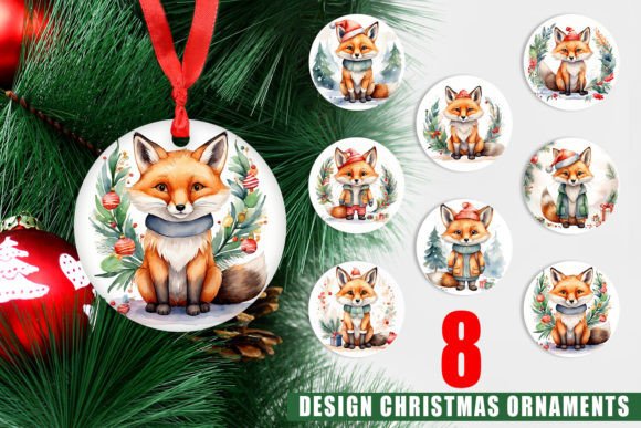 Ornament Christmas Fox: A Versatile Set of Printable Christmas Decor Designs