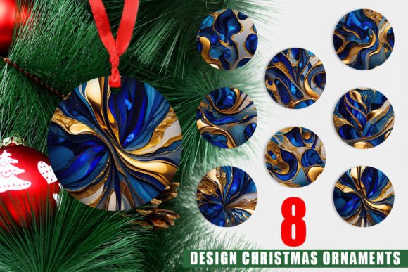 Ornament Metallic Marble Abstract: A Stylish Addition to Your Christmas Decor