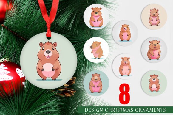 Ornament Pink Capybara Valentine: A Unique Addition to Your Holiday Workflow