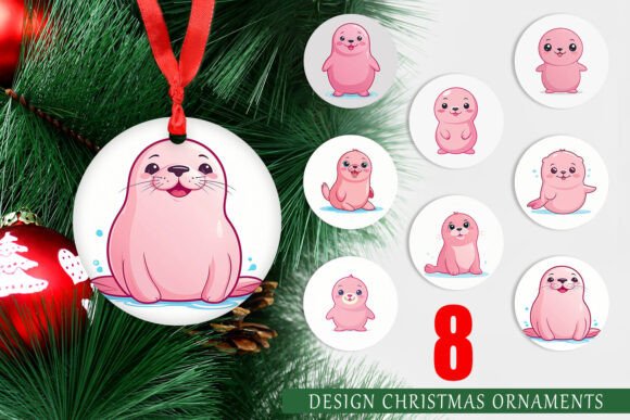 Ornament Pink Seal Valentine: A Stylish Addition to Your Holiday Decor