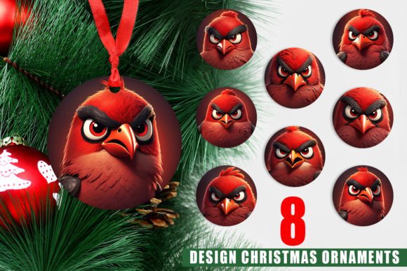 Ornament Red Bird: A Festive and Versatile Christmas Design