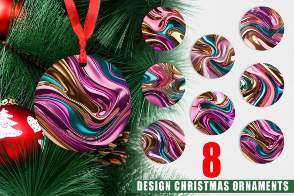 Ornament Swirling Liquid Metallic