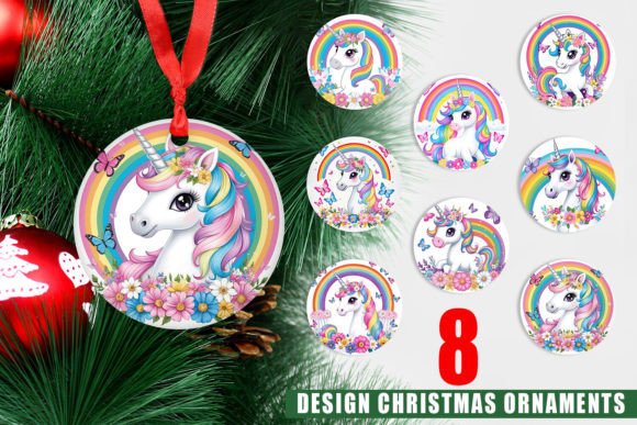 Ornament Unicorn and Rainbow