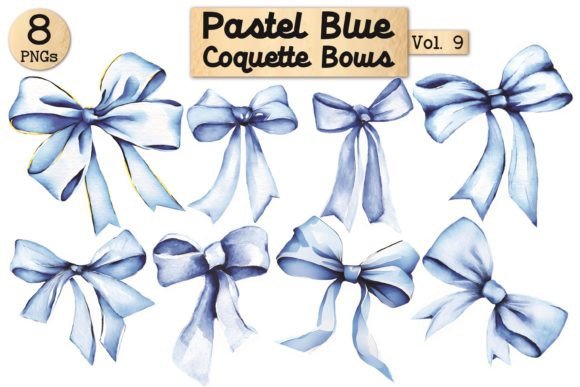 Pastel Blue Coquette Bows Vol. 9