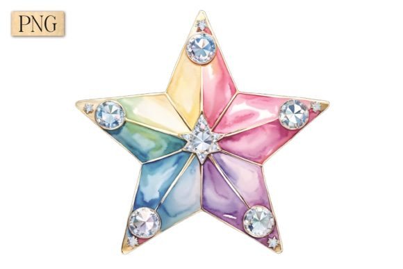 Pastel Christmas Star PNG Clipart 2