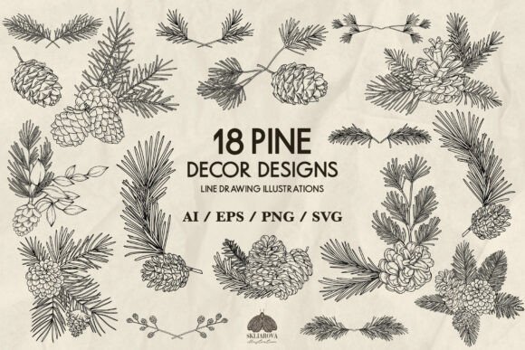 Pine Decor Designs 18 Svg Png Eps