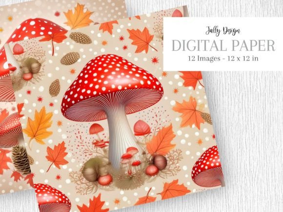 Pretty Red Mushrooms in Fall Season