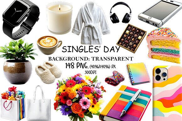 Singles’ Day Clipart Bundle