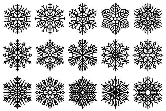 Snowflake Line Art Set: A Versatile Tool for Creative and Professional Workflows