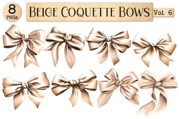 The Beige Coquette Bow Bundle Vol. 6: A Versatile Design Asset for Modern Creatives