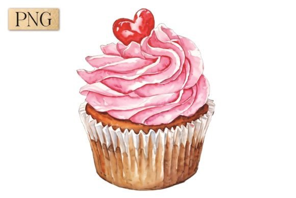 Valentine's Day Cupcake PNG Clipart 18: A Versatile Design for Festive Creations