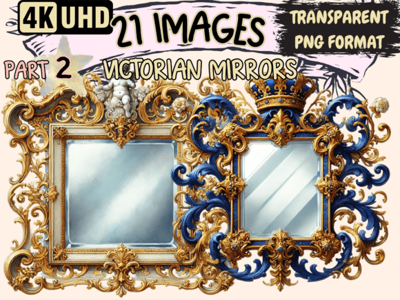 Victorian Mirrors Clipart: Adding Timeless Elegance to Your Creative Projects