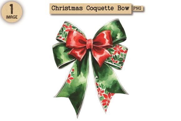 Vintage Christmas Coquette Bow PNG 22