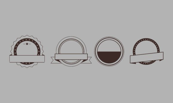 Vintage Circular Badge Label Set