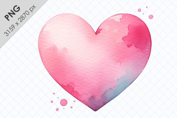 Watercolor Blush Heart - Romantic Design