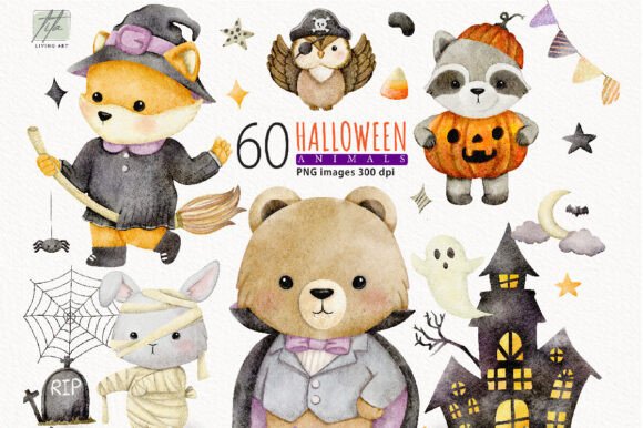 Watercolor Halloween Clipart