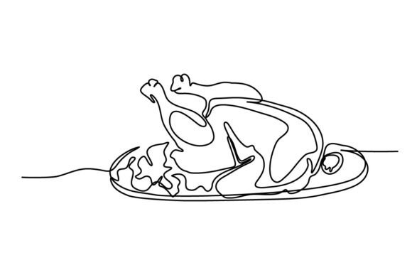 Whole Chicken One Continuous Line Design for Creative Expression