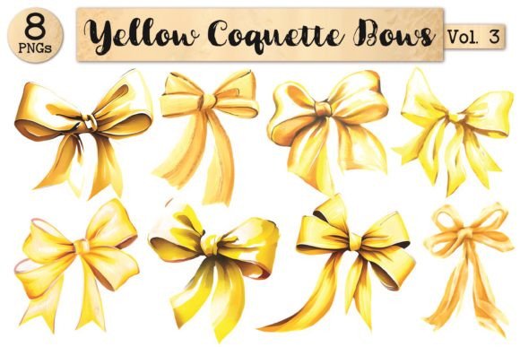 Yellow Coquette Bow Bundle Vol. 3: A Versatile Collection for Creative Projects