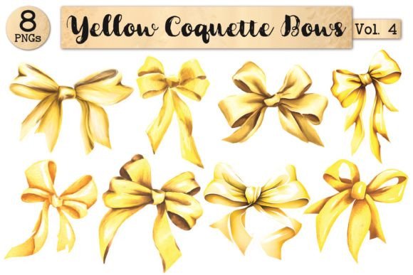 Yellow Coquette Bow Bundle Vol. 4: A Versatile Design Resource for Creatives